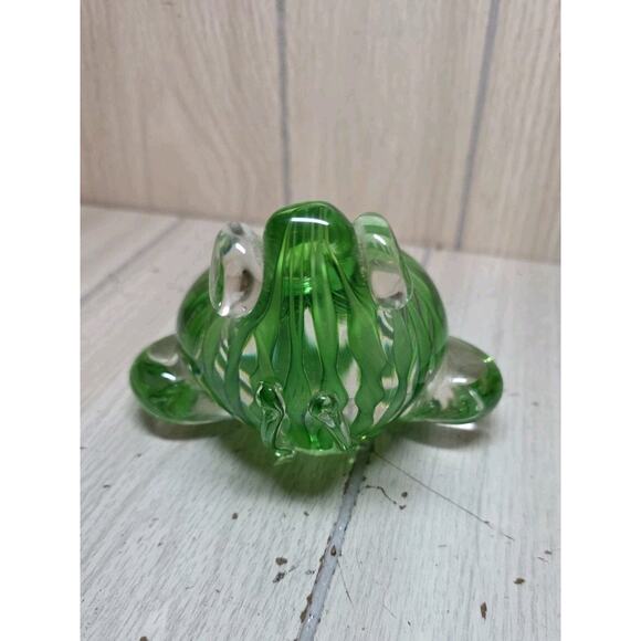Vtg Murano? Blown Glass Green Frog Milliefiore Flower Eyes Art Sculpture - Picture 4 of 9